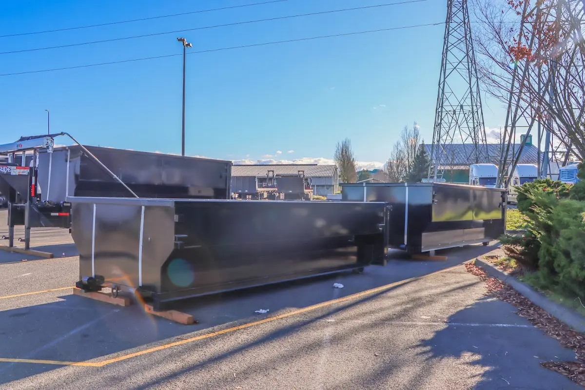 Roll-off dumpster ready for waste disposal at job site for Construction Dumpster Rental in Wauconda